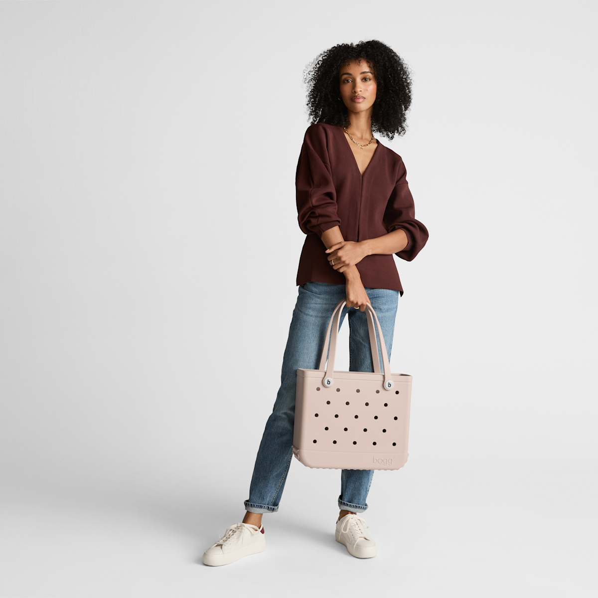 Baby Bogg Bag - Checkered Linen/ Pink Marshmallow